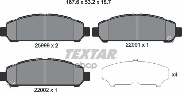 Колодки Тормозные Дисковые Toyota Venza (Ggv1, Agv1) 2.7 Textar арт. 2599901