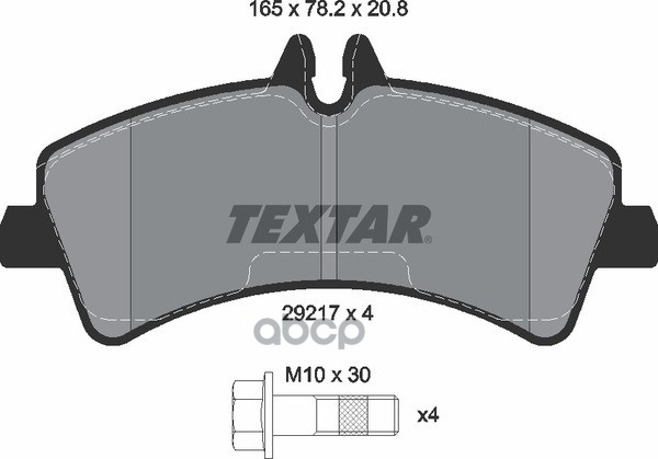 Колодки задние MB 4/5/6T-Sprinter/VW Crafter 30-50 2006-> TEXTAR 2921702 Textar арт. 2921702