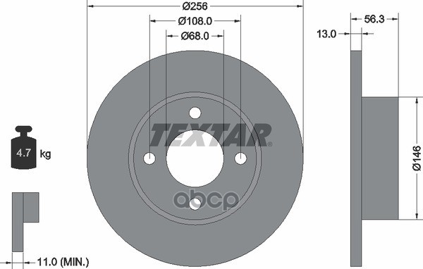 Диск Тормозной 80 Stufenheck (8C  B4) 80 Saloon (8C  B4) 80 (8C  B4) 80 Avant (8C  B4) 90 (8C  B4) П Textar арт. 92057800