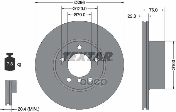 Диск Тормозной Bmw E39 2.0-3.5 M47-M62 95> С Покрытием Pro+ Textar арт. 92075005