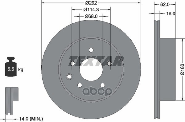 Диск Тормозной Задн Nissan X-Trail (T30,T31) С Покрытием Pro Textar арт. 92144003
