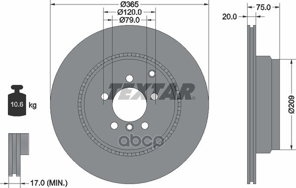Диск Тормозной Задние Land Rover Range Rover Mk Iii (Lm),Range Rover Iii (Lm) С Покрытием Pro Textar арт. 92224803