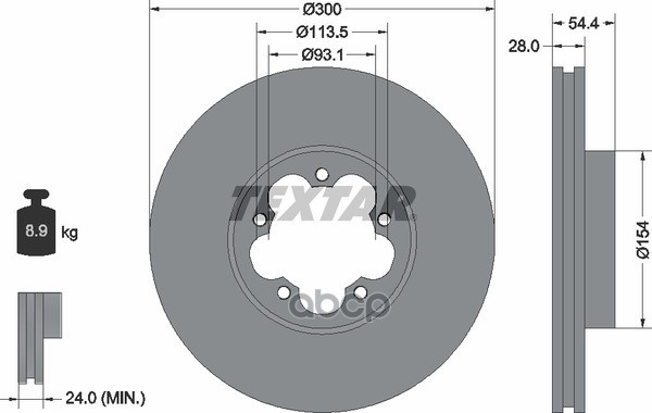 Диск Тормозной | Перед Прав/Лев | Textar арт. 92231500