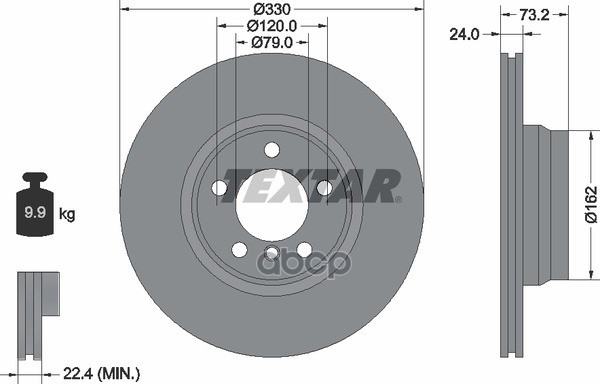 Диск Тормозной Высокоуглеродистый С Покрытием Pro+ | Перед | Textar арт. 92242005