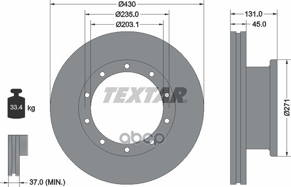 Диск Тормозной Волжанин Мост Zf Textar арт. 93086800