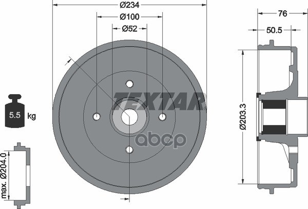 Тормозной Барабан Textar арт. 94045000