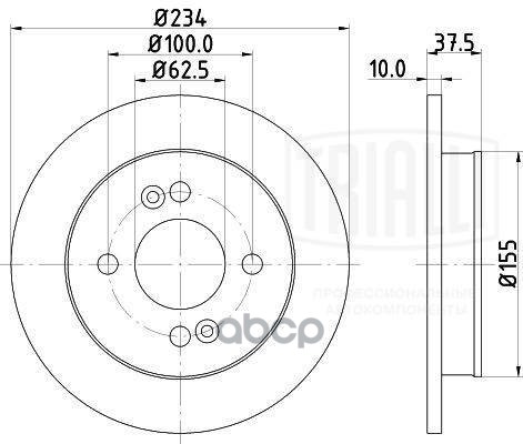 Диск торм. Kia Picanto (04-)/Picanto (11-)/Hyundai i10 (08-) зад. d=234 (DF 073114) Trialli арт. DF073114