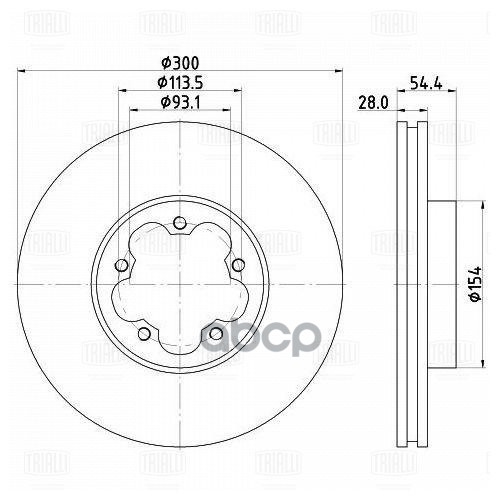 Диск торм. Ford Transit (06-) перед. d=300; thk=28; PCD-5/113.5 (DF 105105) Trialli арт. DF105105