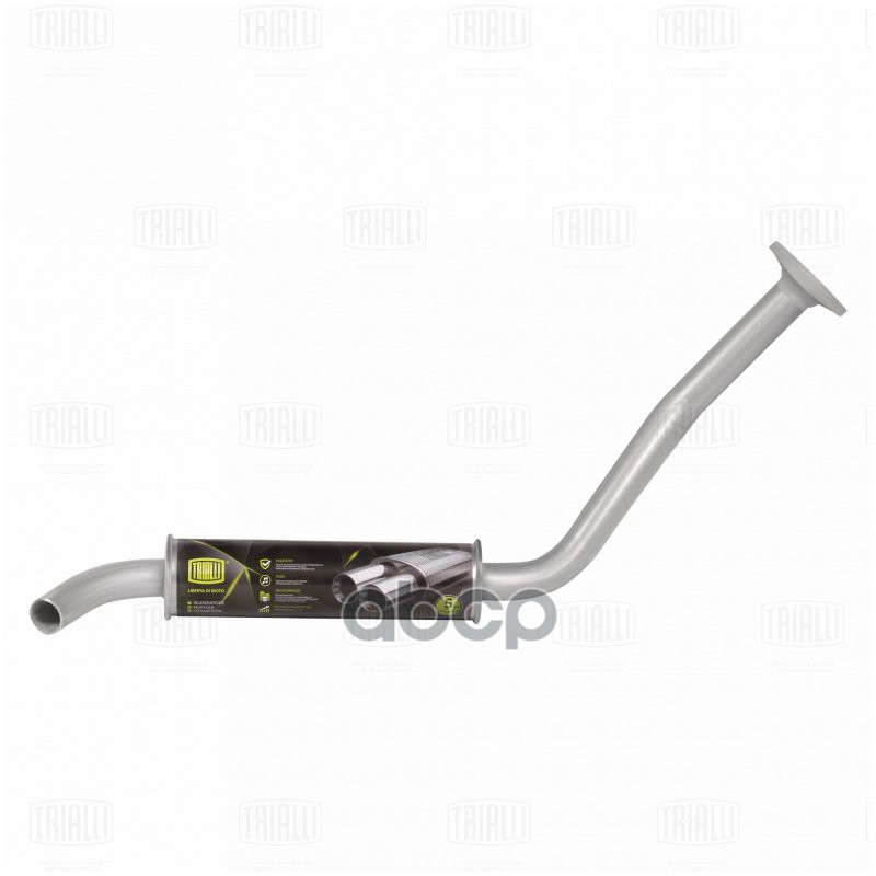 Глушитель Лада 2107 доп. (резонатор) под кат. усил. фланец (алюм. сталь) (EAM 0125s) Trialli арт. EAM0125S