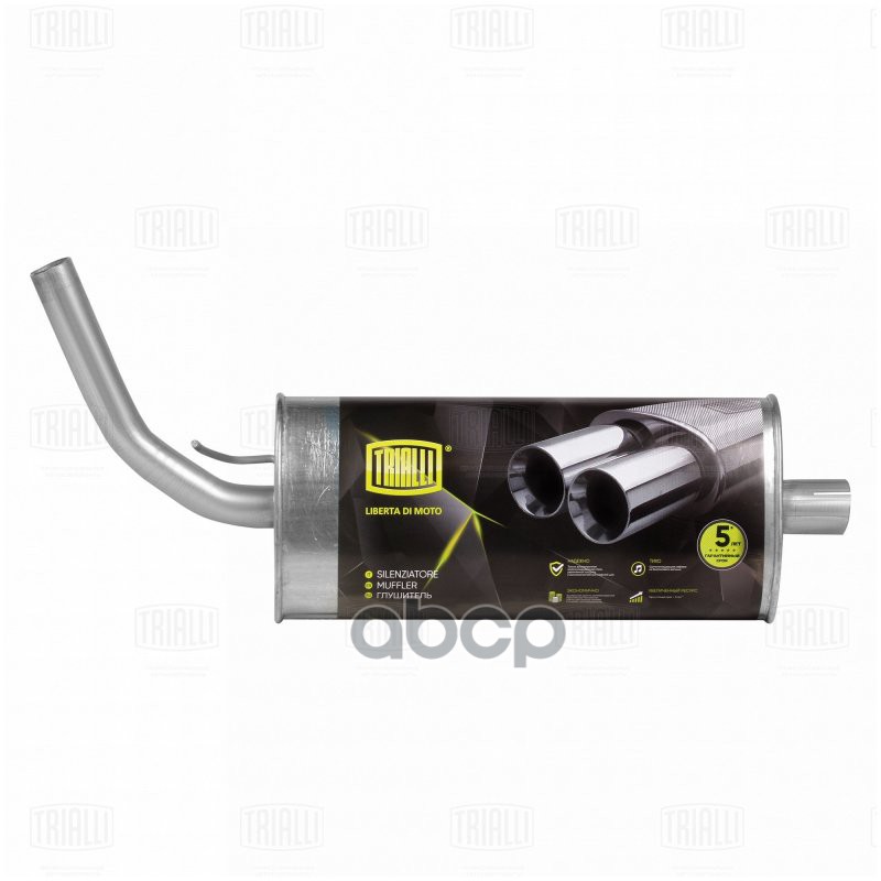 Глушитель Лада 2123 осн. н/о (с 2004 г.) «без гусака« (алюм. сталь) (EMM 0131) Trialli арт. EMM0131