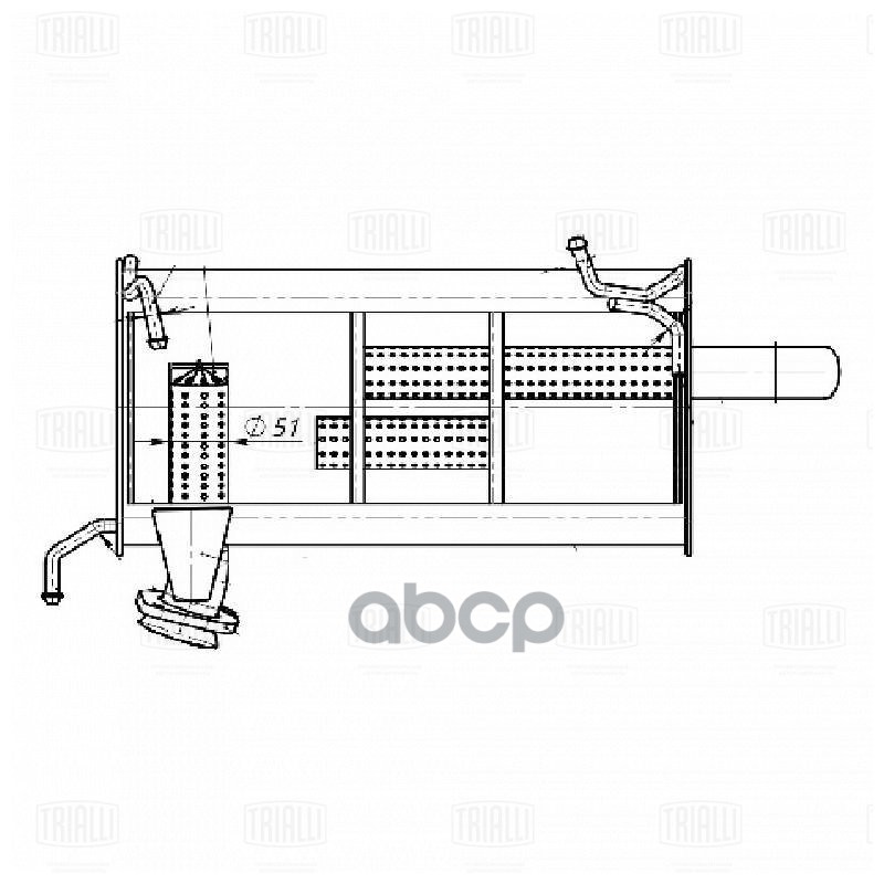 Глушитель Mitsubishi Outlander XL (06-) 2.0i/2.4i осн. (алюм. сталь) (EMM 0354) Trialli арт. EMM0354