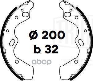 Колодки торм. Mazda Demio (98-) барабан. 200x32 (GF 4575) Trialli арт. GF4575