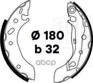 Колодки торм. Ford Ka (96-)/Escort (92-) барабан. 180x32 (GF 4580) Trialli арт. GF4580