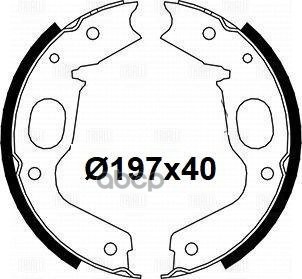 Колодки торм. Mitsubishi Pajero II (90-)/Pajero Sport (08-) барабан. ст. торм. 197x40 (GF 4606) Trialli арт. GF4606
