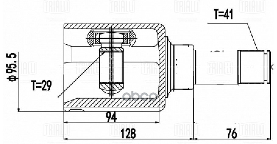 ШРУС Ford Transit (13-) 2.2TDCi VMT6 (внутр. перед. лев.) (GO 1041) Trialli арт. GO1041