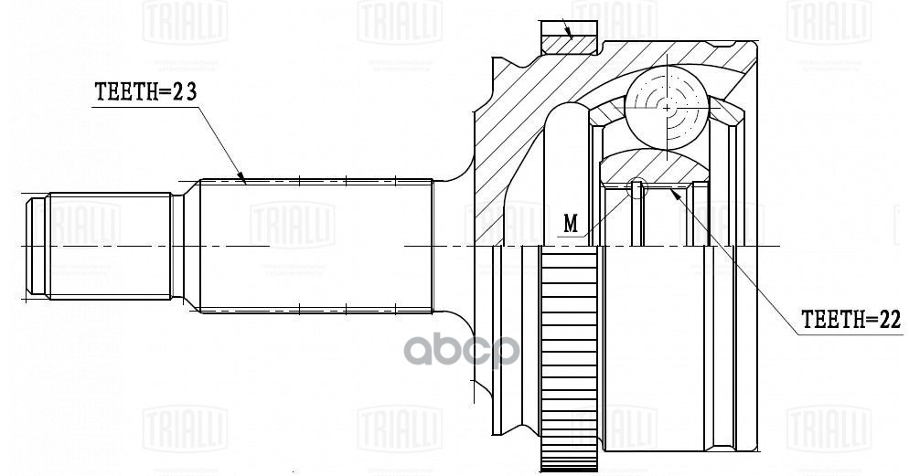 ШРУС для а,м Лада Vesta SW 15- наруж. 22 шлц. GO 839 Trialli арт. GO839
