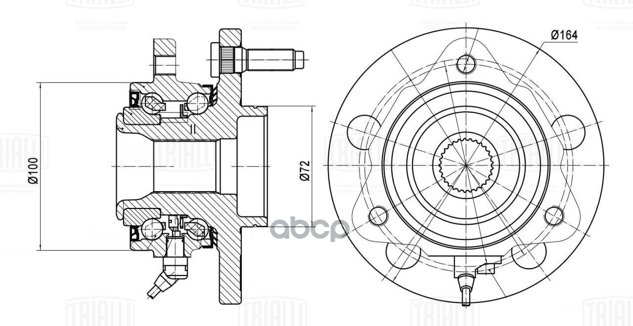 Ступица Jeep Grand Cherokee (04-) (перед. в сборе с подшип.) (MR 2791) Trialli арт. MR2791