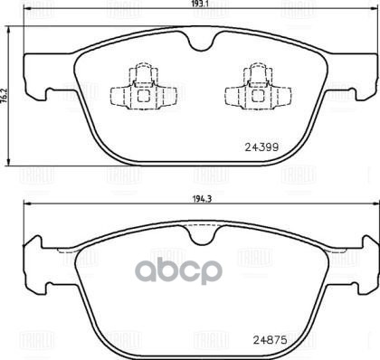 Колодки торм. Volvo XC60 (08-) диск. перед. 193x76 (PF 1053) Trialli арт. PF1053