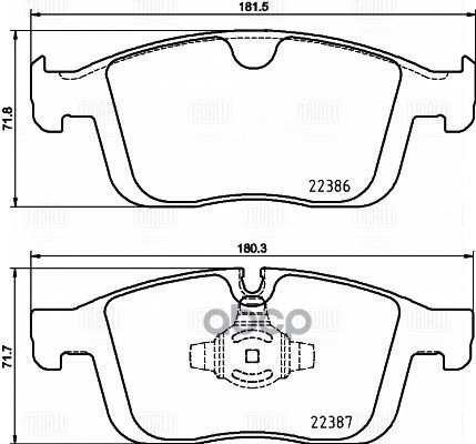 Колодки торм. Volvo XC60 (08-) диск. перед. 180x72 (PF 1074) Trialli арт. PF1074