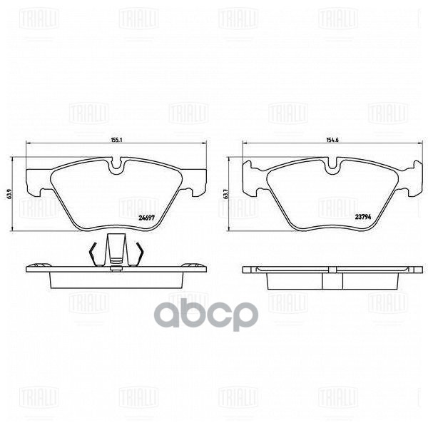 Колодки торм. BMW 5 (F10) (10-) диск. перед. 155x64 (PF 4188) Trialli арт. PF4188