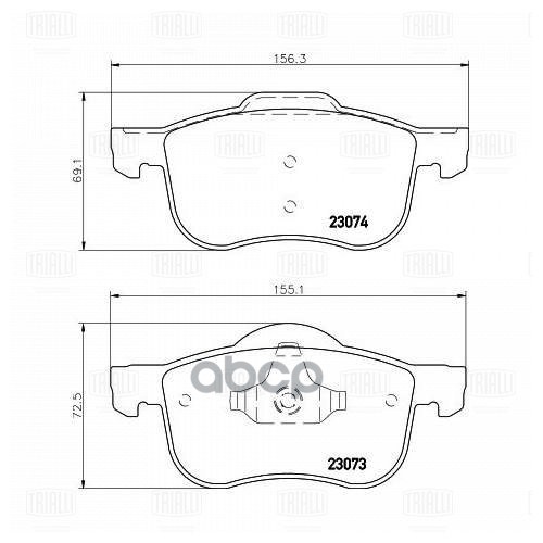 Колодки торм. Volvo S60 (00-)/S80 (98-)/XC70 (02-) диск. перед. (PF 4369) Trialli арт. PF4369