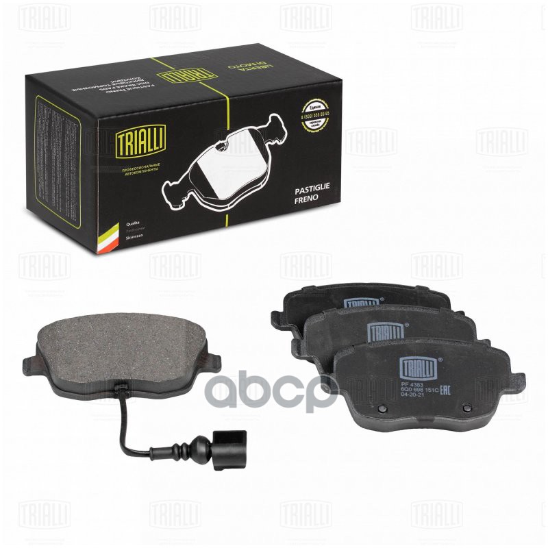 Колодки торм. Skoda Fabia (07-)/VW Polo (05-) диск. перед. (в компл. с датчиком) (PF 4383) Trialli арт. PF4383