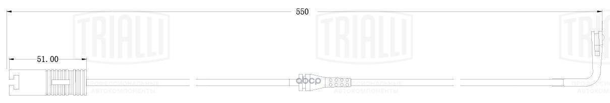 Датчик износа колодок для а/м BMW 5 (E39) (95-) зад. L=550 (PFS 0033) Trialli арт. pfs-0033