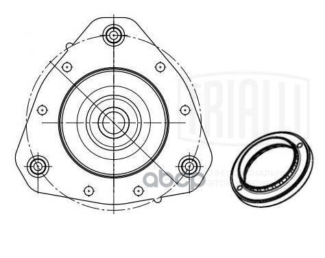 Опора амортизатора для а/м Ford Focus I (98-) (перед.) (с подшип.) (SA 1058) Trialli арт. SA1058