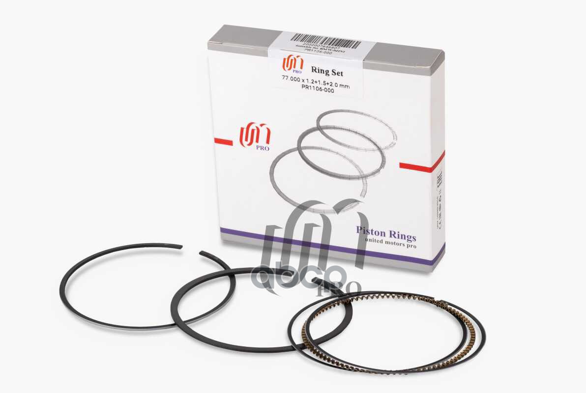 Кольца поршневые STD BMW N13B16A, MINI Cooper N18B16A, Citroen 5FS EP6DTS d77.0 STD 1.2-1.5-2.0 мм н United Motors арт. PR110...