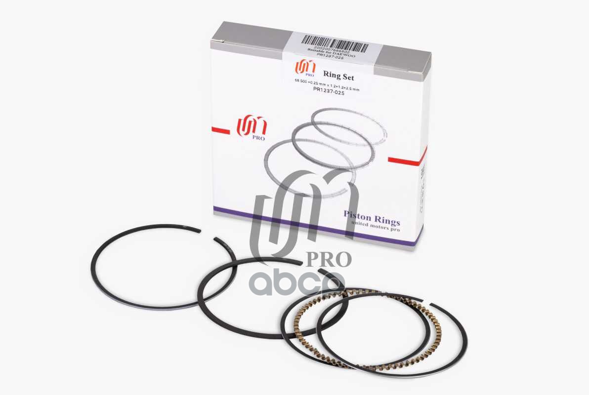 Кольца поршневые 0.25 Daewoo 4EA d68.5+0.25 1.2-1.2-2.5 на 1 цил. (96611457) UM United Motors арт. PR1237025