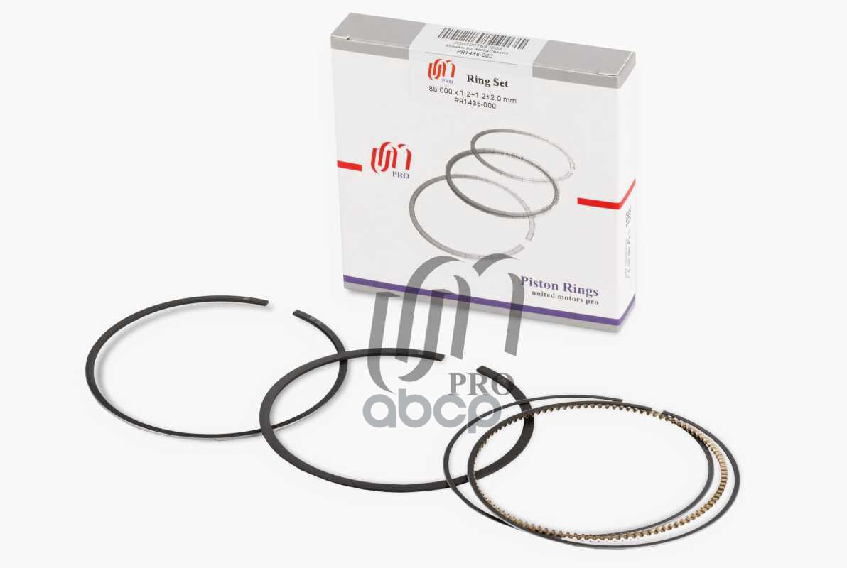 Кольца поршневые STD Mitsubishi 4B12 d88.0 STD 1.2-1.2-2.0 (1110A822 / 1110C162) на 1 цил. UM United Motors арт. PR1436000