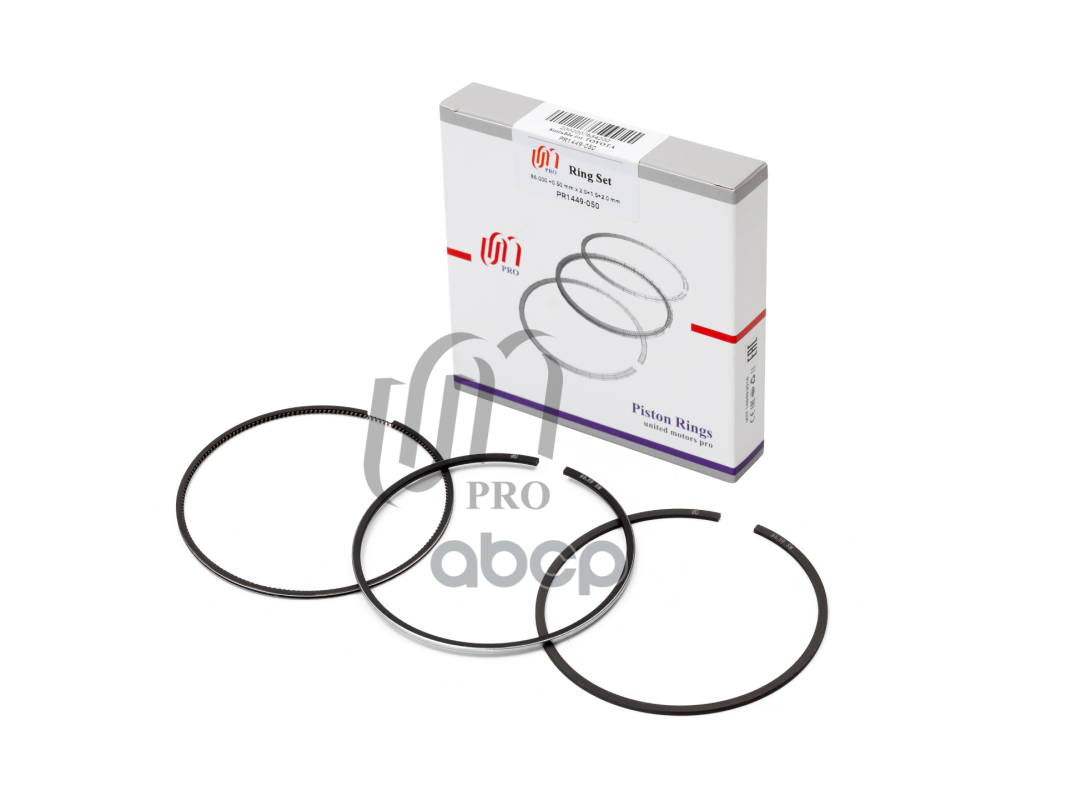 Кольца поршневые 0.50 Toyota 1VD-FTV d86.0+0.50 (2.0-1.5-2.0) на 1 цил. UM United Motors арт. PR1449050