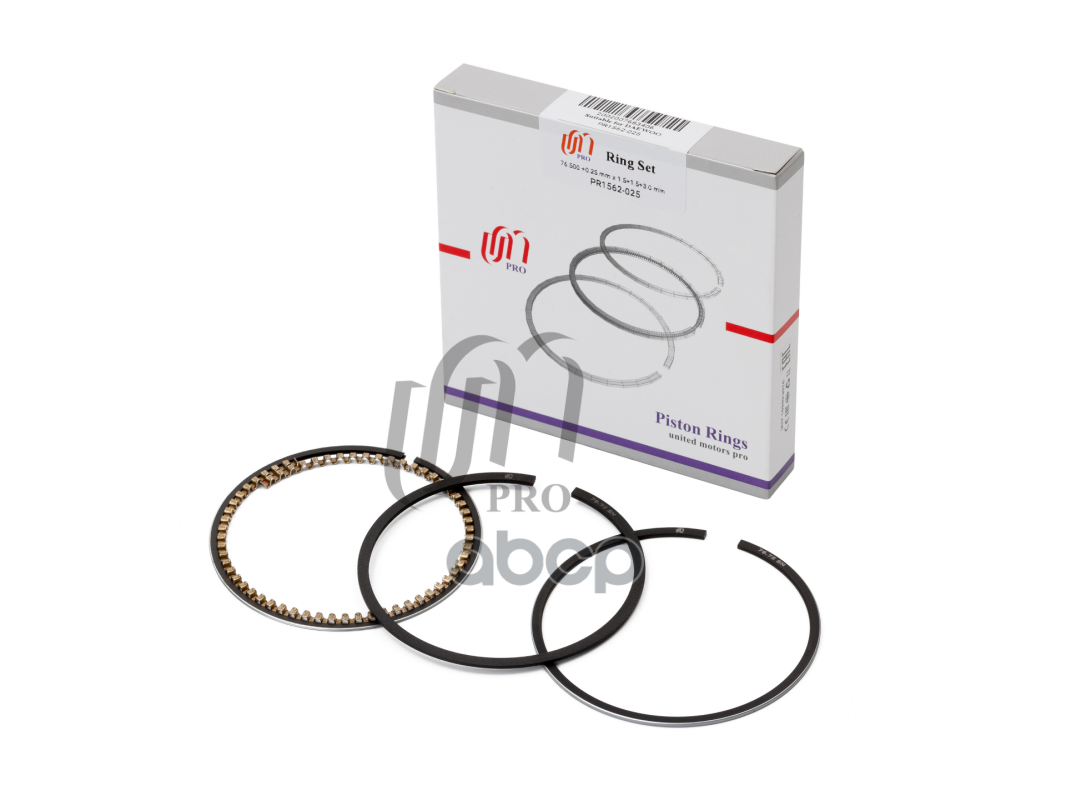 Кольца поршневые 0.25 Daewoo NEXIA/LANOS/ESPERO 1.5L d76.5+0.25 1.5-1.5-3.0 (NP1015, 93742294) на 1 United Motors арт. PR1562025