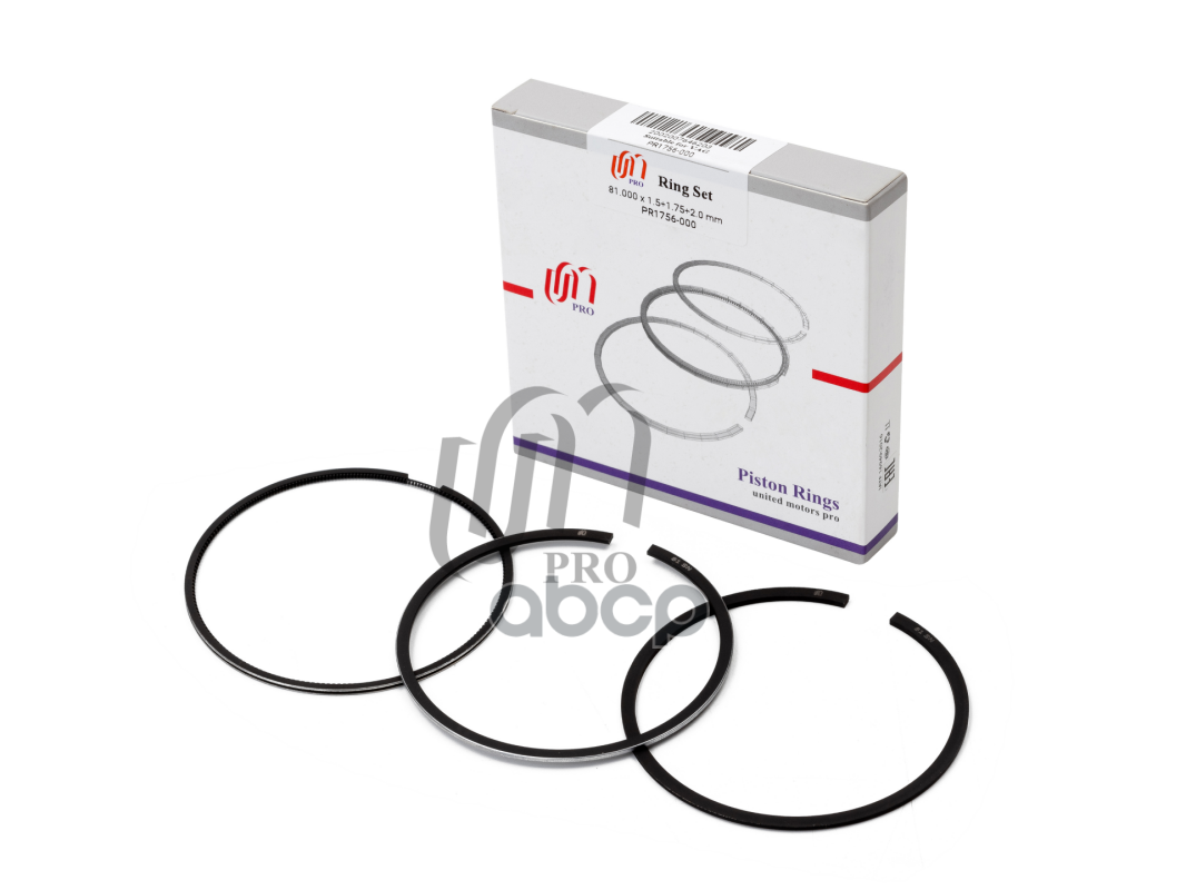 Кольца поршневые STD Audi/VW 1.8i Turbo 20V d81.0 STD 1.5-1.75-2.0 на 1 цил. UM United Motors арт. PR1756000