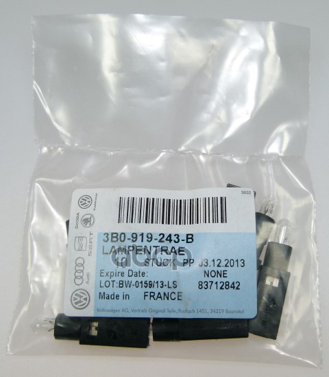 Лампа 12V 3W VAG 1 шт. картон 3B0 919 243B VAG арт. 3B0 919 243B