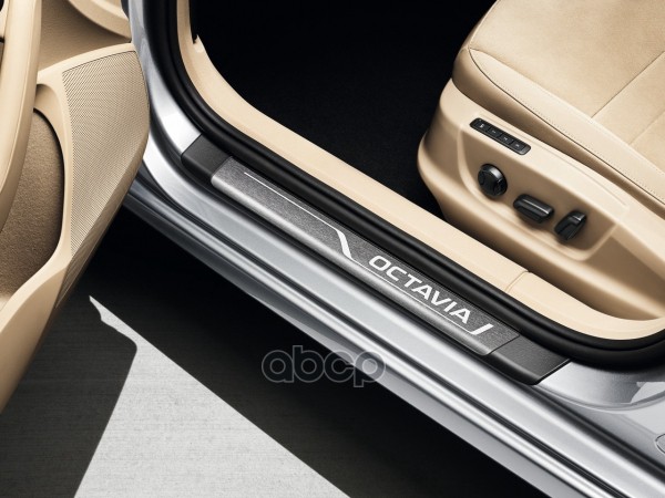 Накладка На Порог Пластиковая (К-Кт 4Шт) C Вставками Из Нержавеющей Стали VAG арт. 5E0071303A