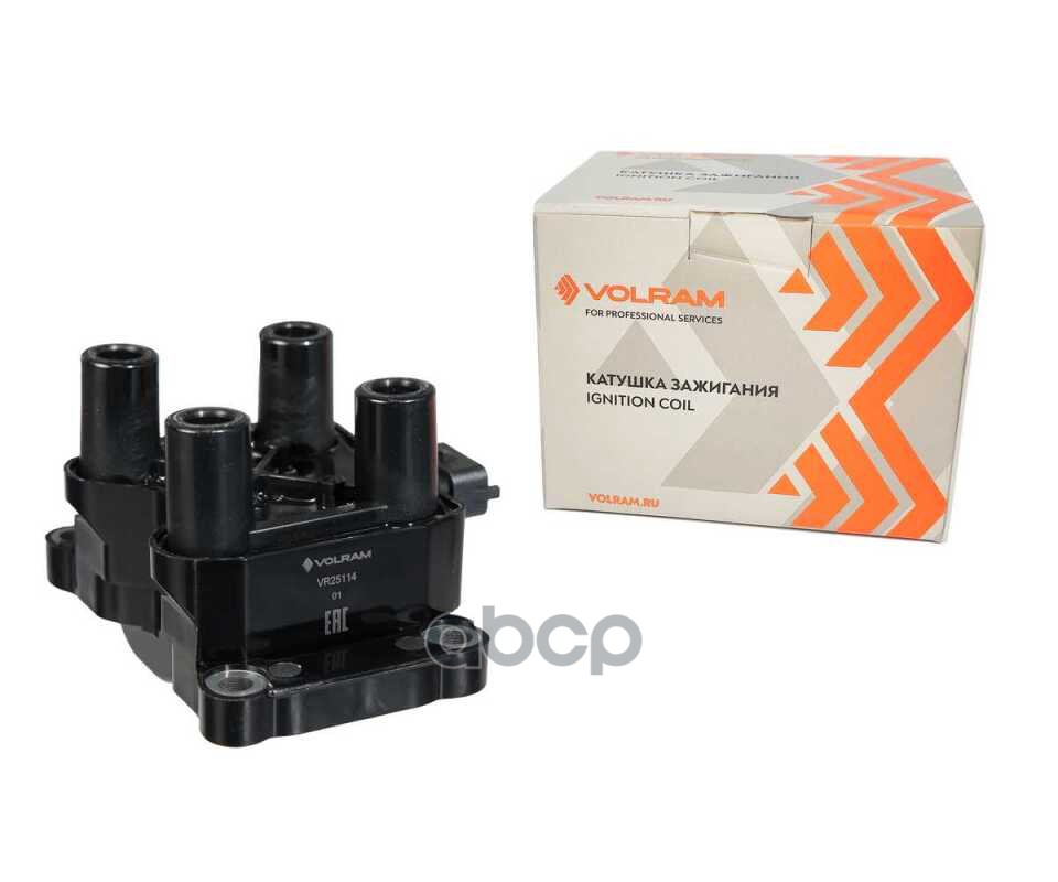 Катушка зажигания ВАЗ 2110-2112, KALINA, PRIORA, GRANTA, NIVA, 1.6, дв. 8 кл. VOLRAM арт. VR25114