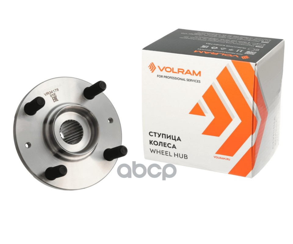 Ступица HYUNDAI SOLARIS I (10-) С ABS, KIA RIO III (10-), ПЕРЕДНЯЯ БЕЗ ПОДШИПНИКА VOLRAM арт. VR34178