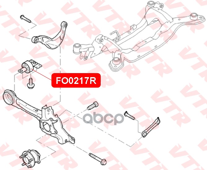 Сайлентблок продольного рычага задней подвески, правый, в сборе VTR арт. FO0217R