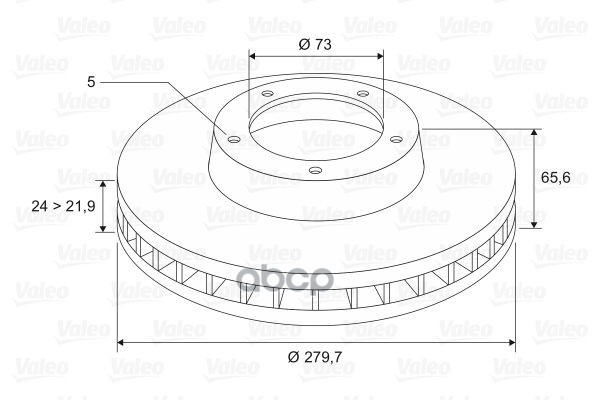 Диск Тормозной Передний_ Fiat Ducato, Citroen Jumper All 94 297043 Valeo арт. 297043