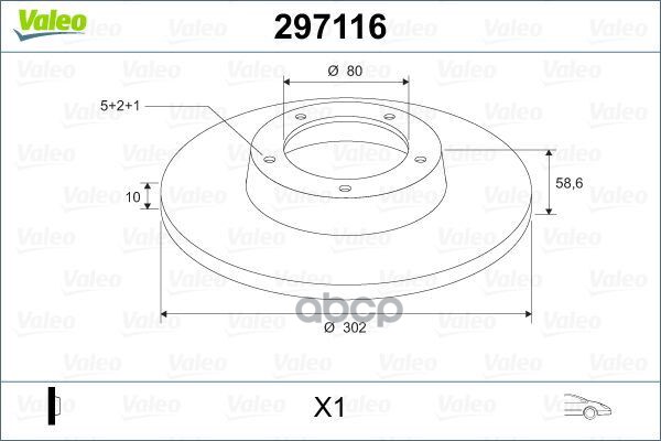Диск Тормозной Mits Lancer Ix 297116 Valeo арт. 297116