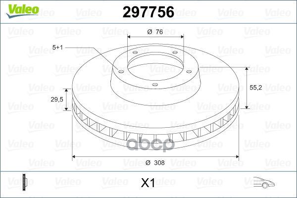 Диск Тормозной Перед Vw Multivan,T5 03-,Touareg 02-10 Valeo арт. 297756