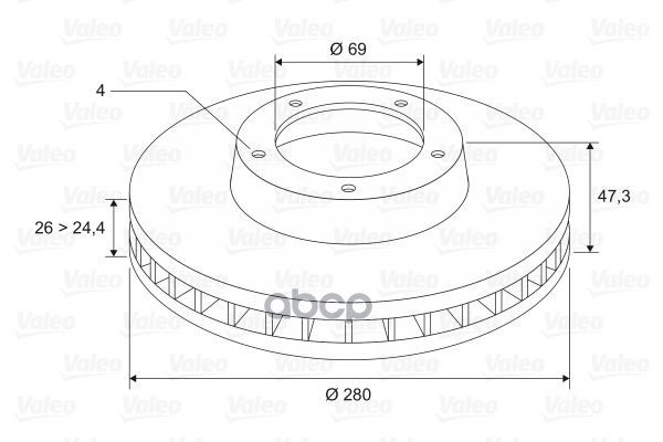 Диск Тормозной Hyundai H100 Перед X1 Valeo арт. 297829