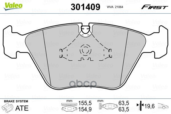 Колодки тормозные дисковые перед Valeo арт. 301409