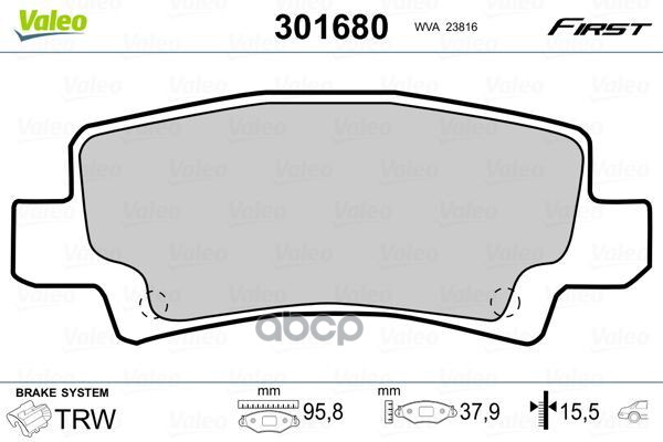 Колодки тормозные дисковые зад Valeo арт. 301680
