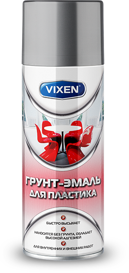 Грунтэмаль для пластика, серый матовый (RAL 7040), аэрозоль 520 мл VIXEN VX50102 Vixen арт. VX50102