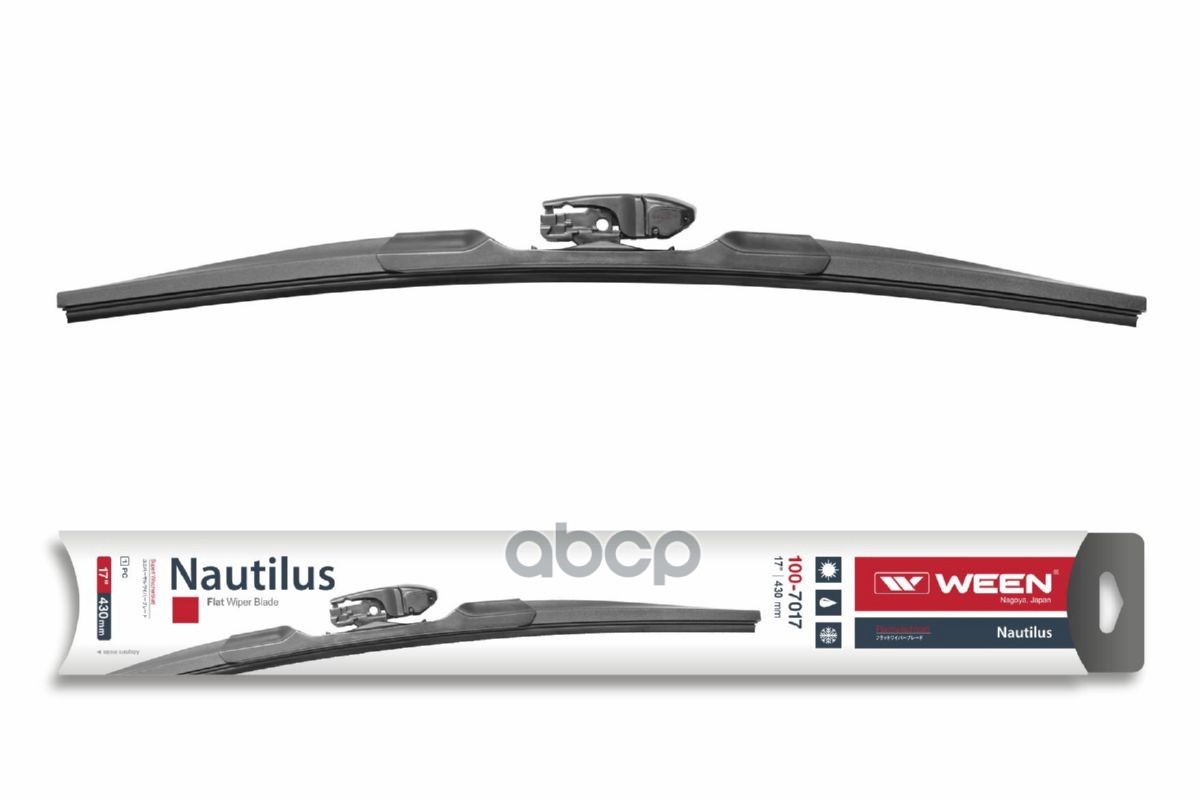 Щетка стеклоочистителя бескаркасная 17/430mm Универсальная  адаптер-трансформер (hook side pin push Ween арт. 100-7017