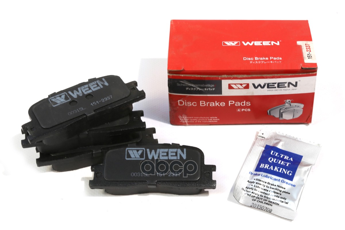 Тормозные колодки дисковые задние TOYOTA Camry (V30), Highlander (U30), Wish, LEXUS WEEN 151-2337 Ween арт. 151-2337