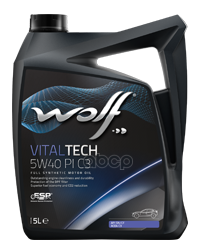 Wolf Масло моторное синтетическое VITALTECH PI 5W40 SN/CF, C3 5л