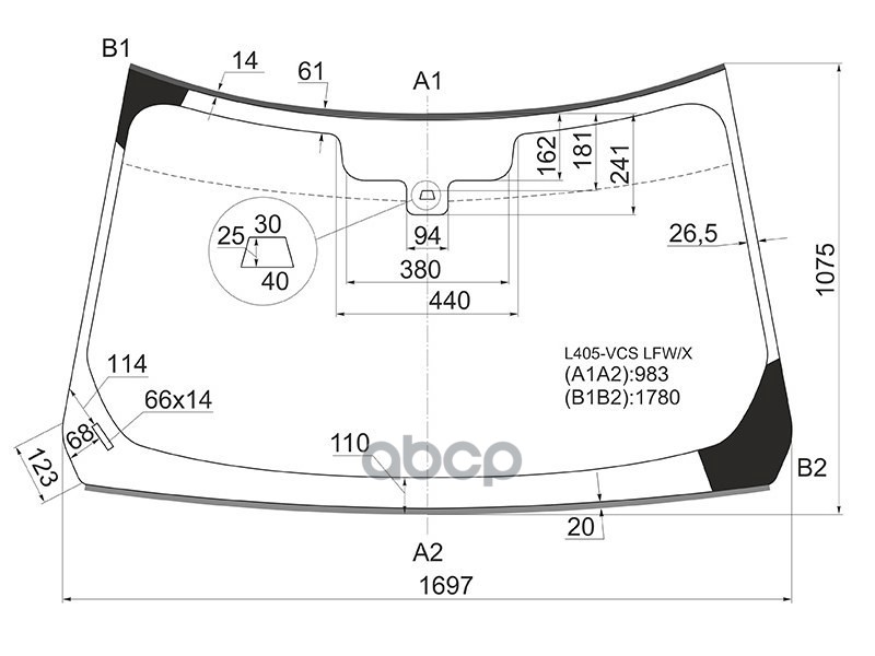 Стекло Лобовое (Датчик Дождя/ Датчик Дождя До 2014Г.. Высота 174Мм) Land Rover Range Rover 12-22 XYG арт. L405-VCS LFW/X